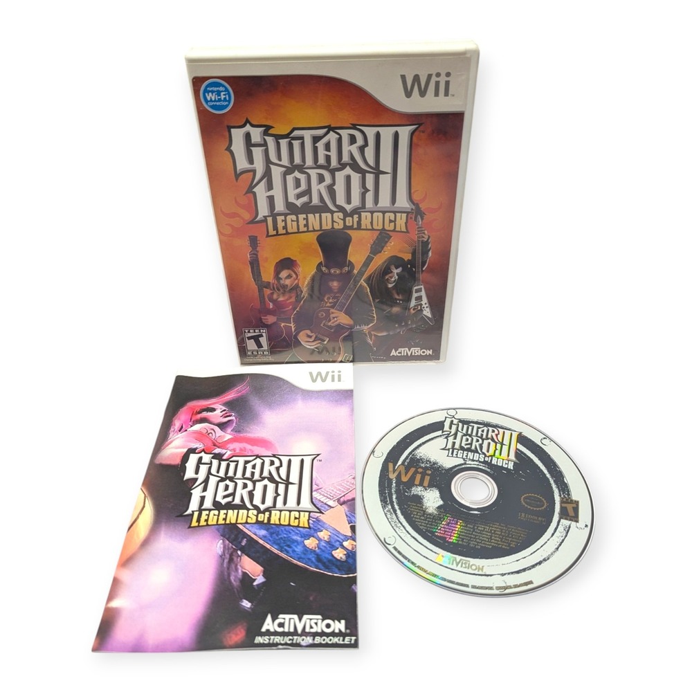 Guitar Hero III Legends‎ of Rock Nintendo Wii Game CIB Activision Slash 2007